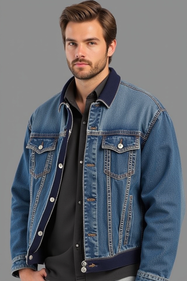 denim jacket layered outfit