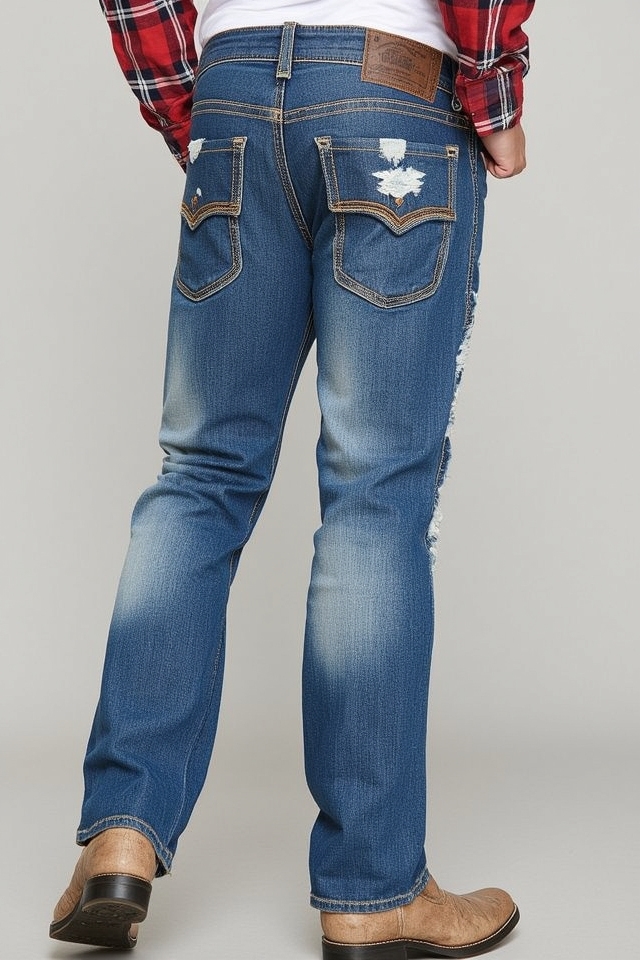 distressed jeans for cowboy charm