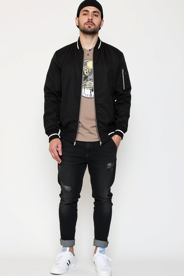 edgy bomber streetwear vibe