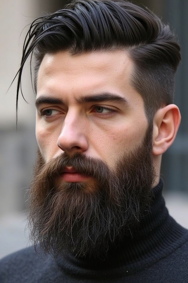 edgy faded beard pattern