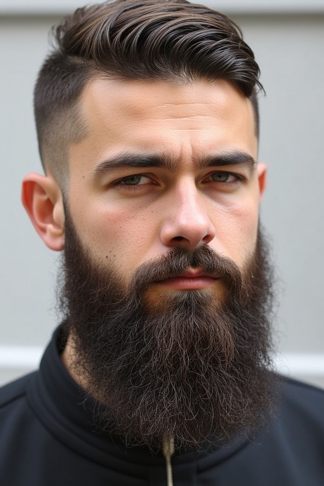 edgy gradual fade beard