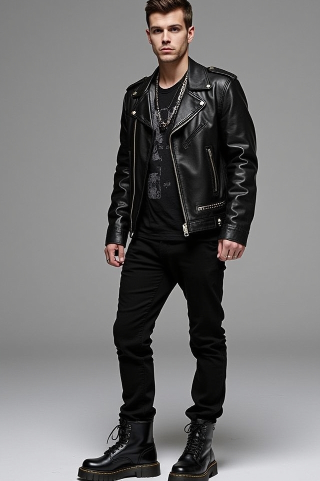 edgy monochrome rock style