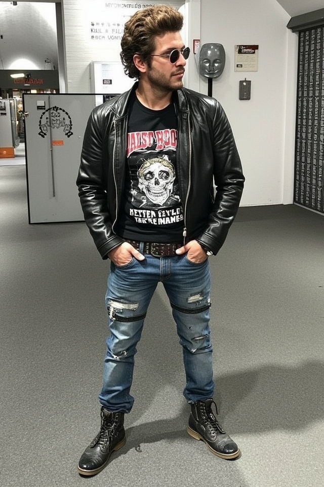 edgy motorcycle inspired casual wear