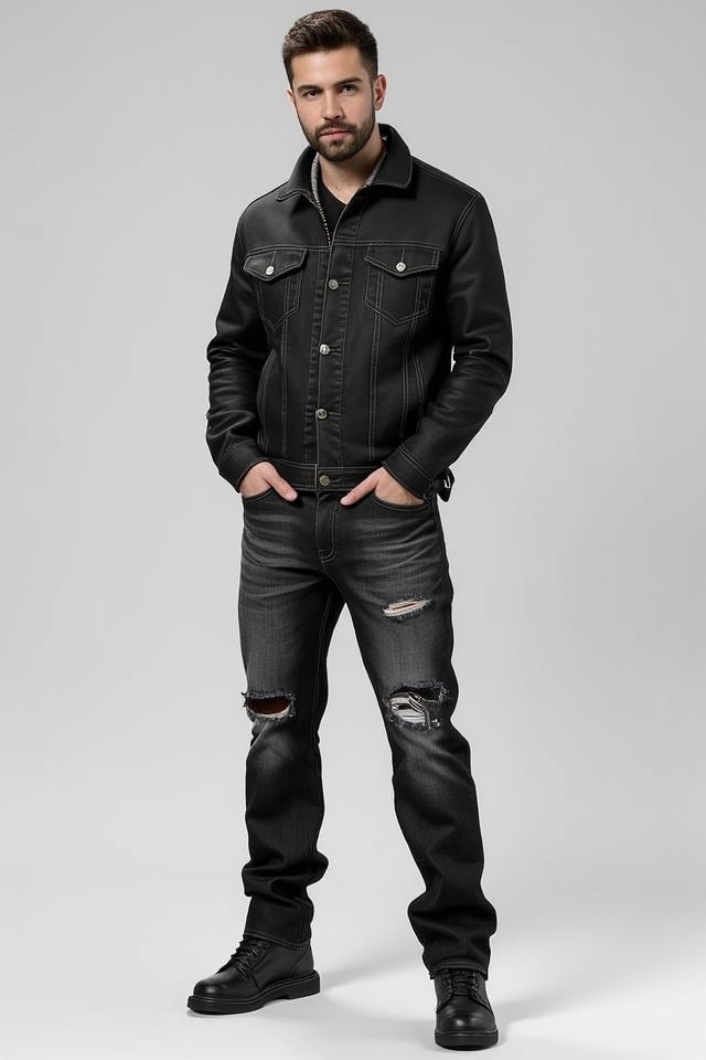 edgy rugged distressed denim