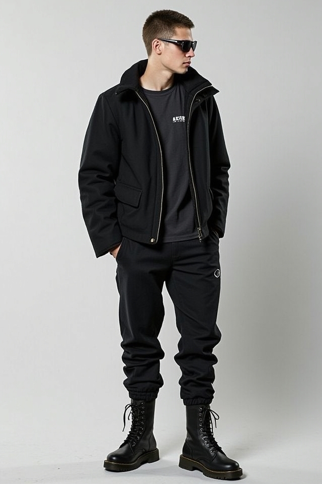 edgy streetwear combat look