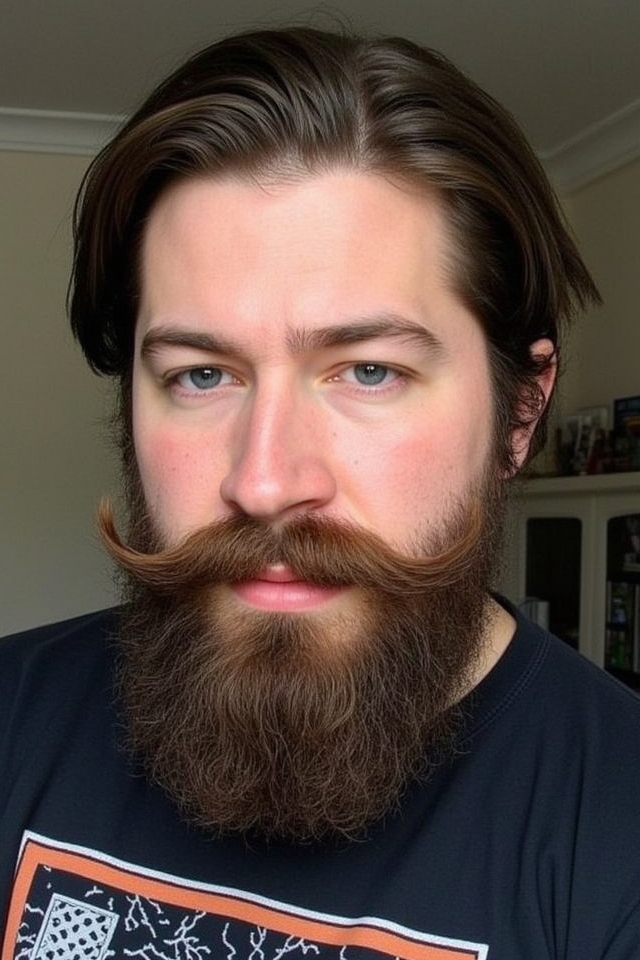 edgy thick sideburns style