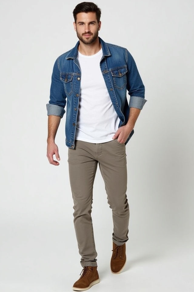effortless denim white tee