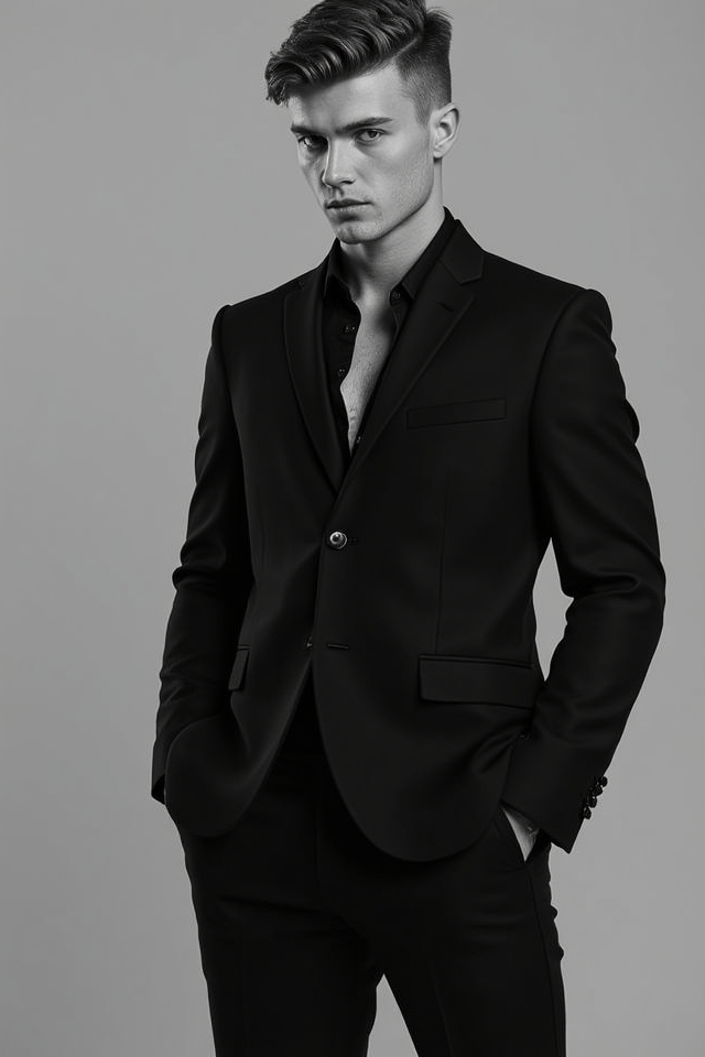 effortless edgy black ensemble