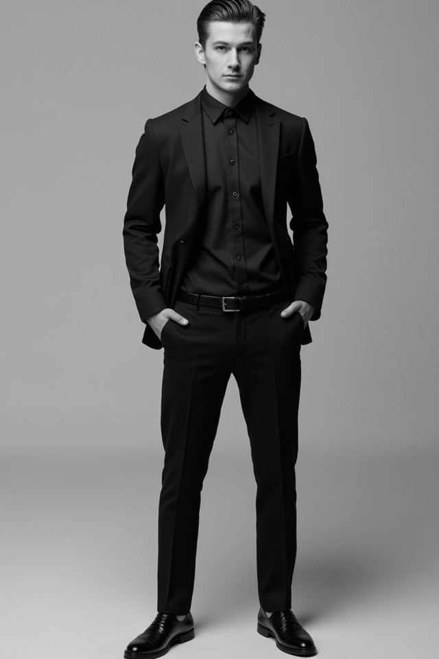 elegant monochrome black ensemble