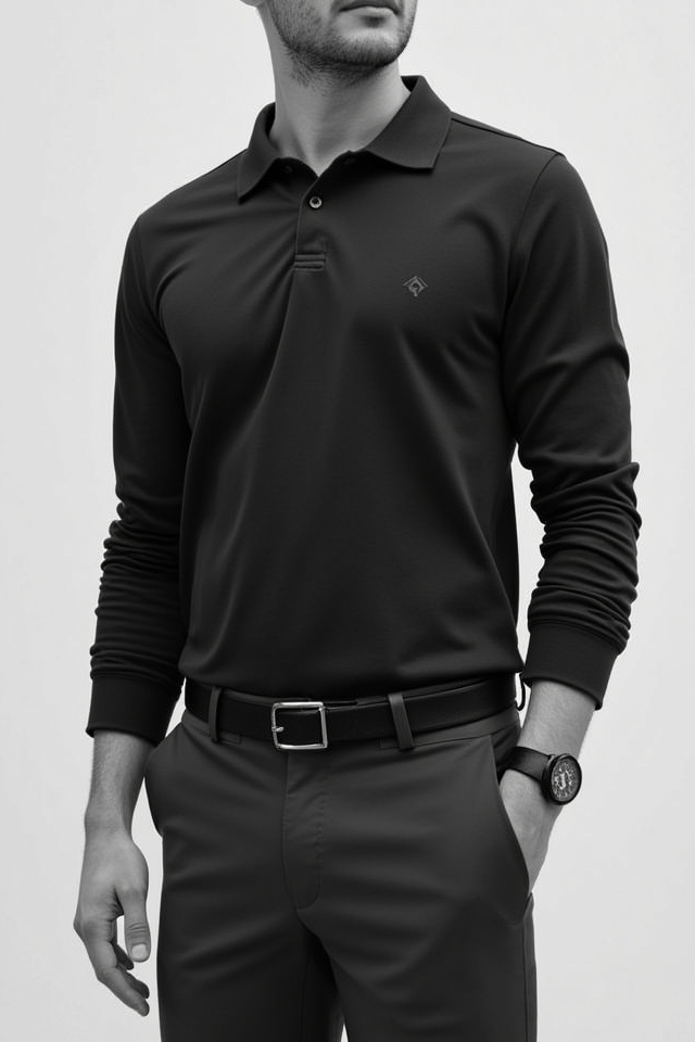 elegant monochrome polo ensemble