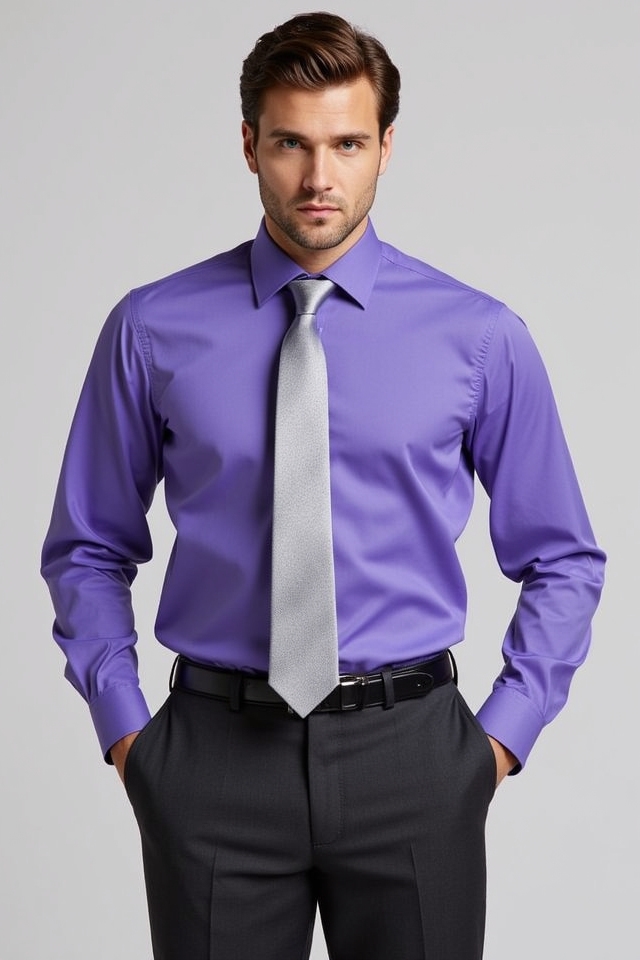 elegant violet office attire
