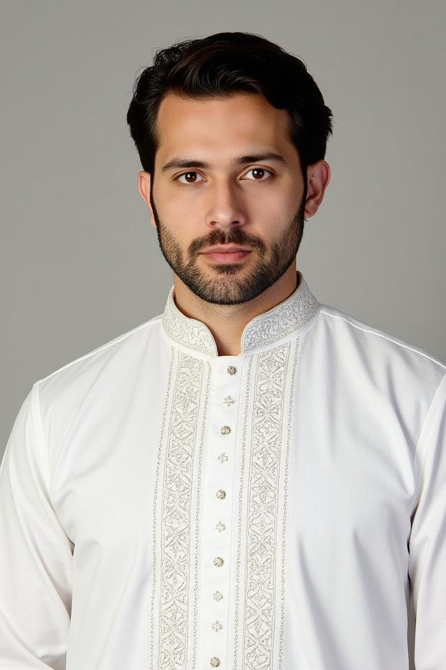 elegant white chikankari kurta