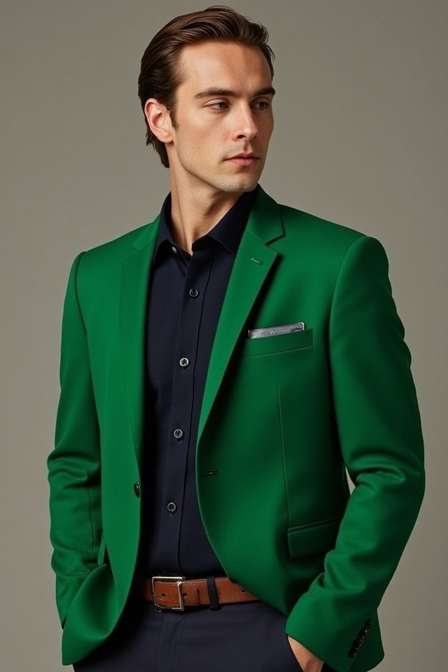 emerald blazer for tan