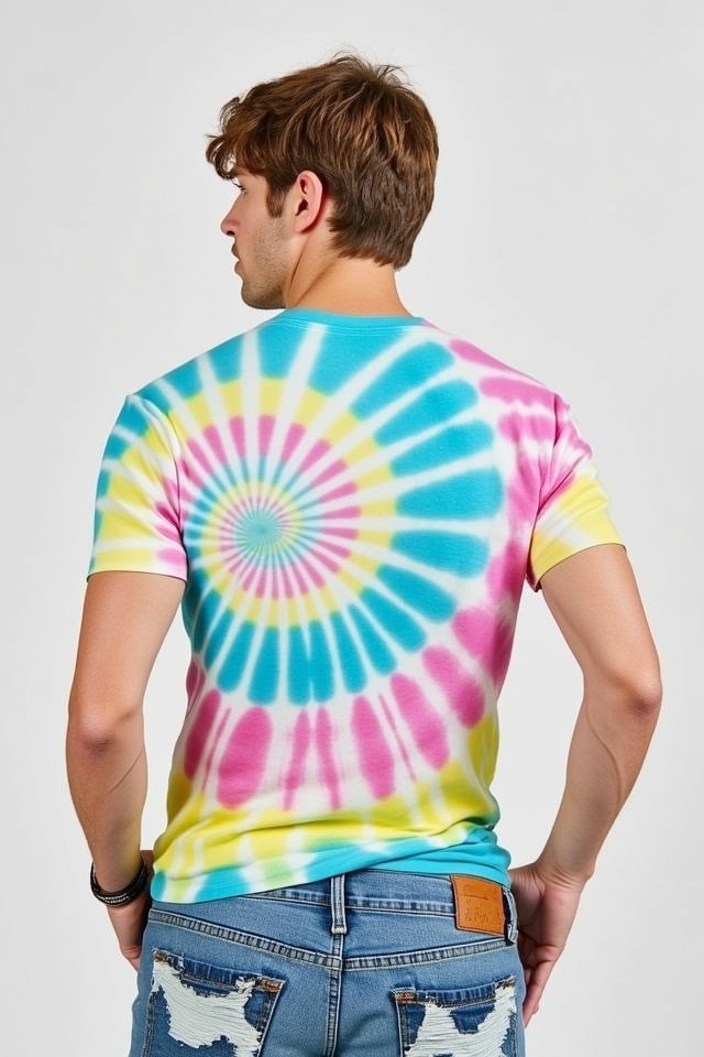 festival tie dye ripped shorts