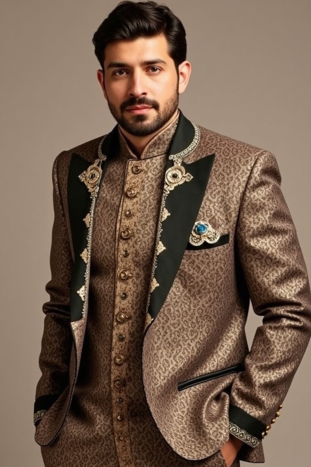 festive nehru jacket ensemble