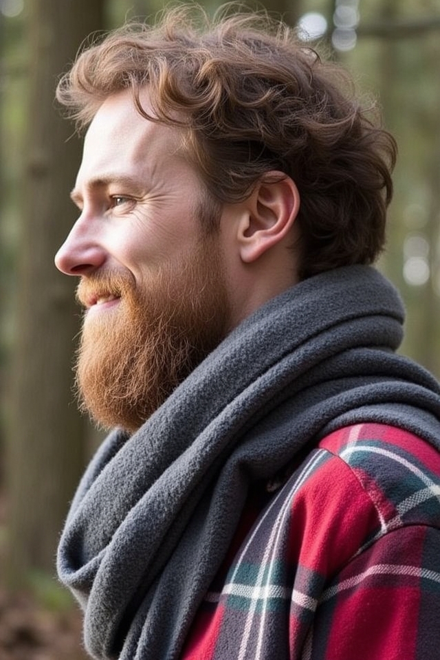 flannel shirt and scarf