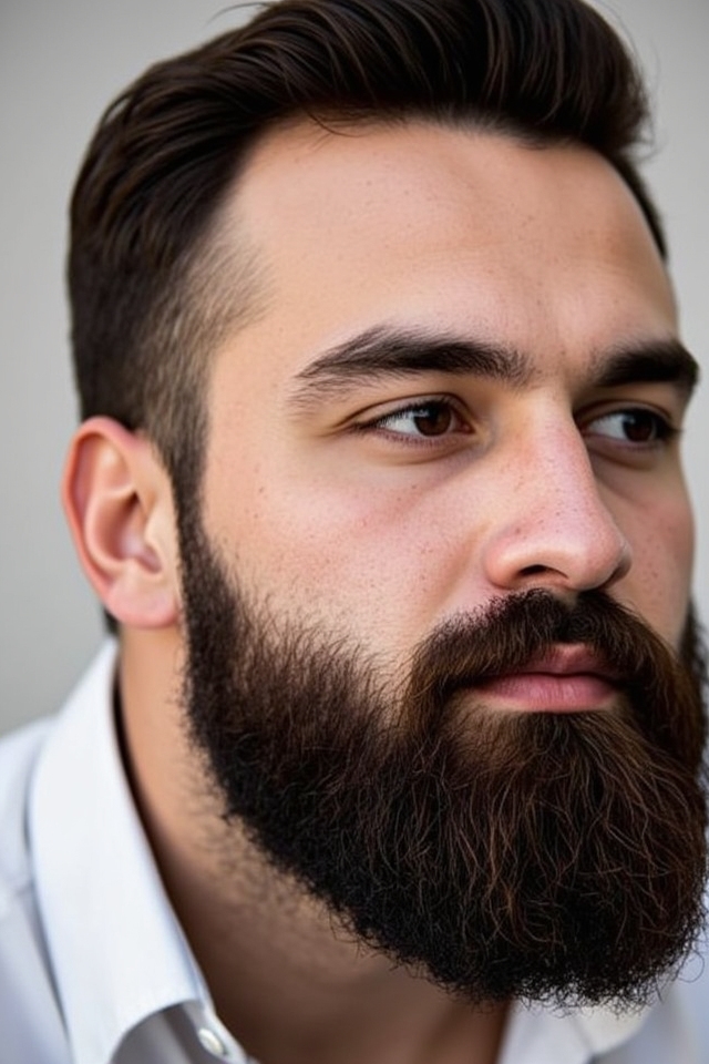 full beard defined lines