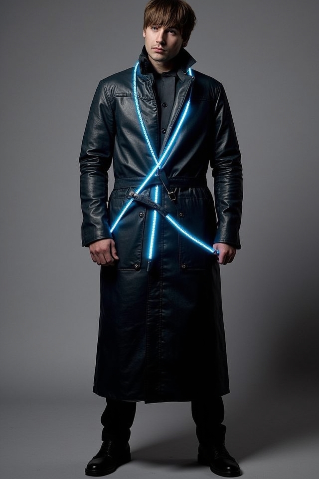 futuristic led rave coat