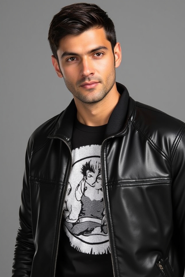 graphic tee jacket party