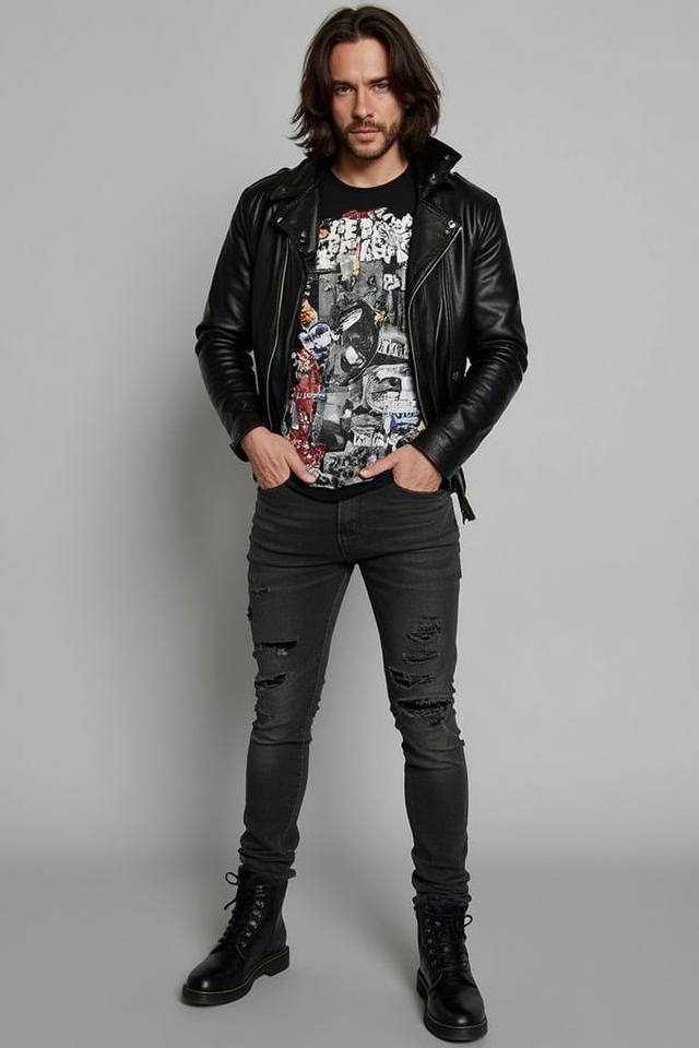 graphic tees ripped jeans