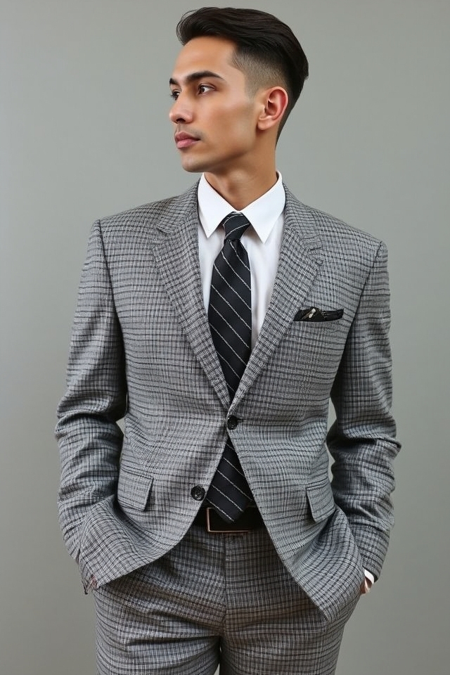 grey checkered modern edge