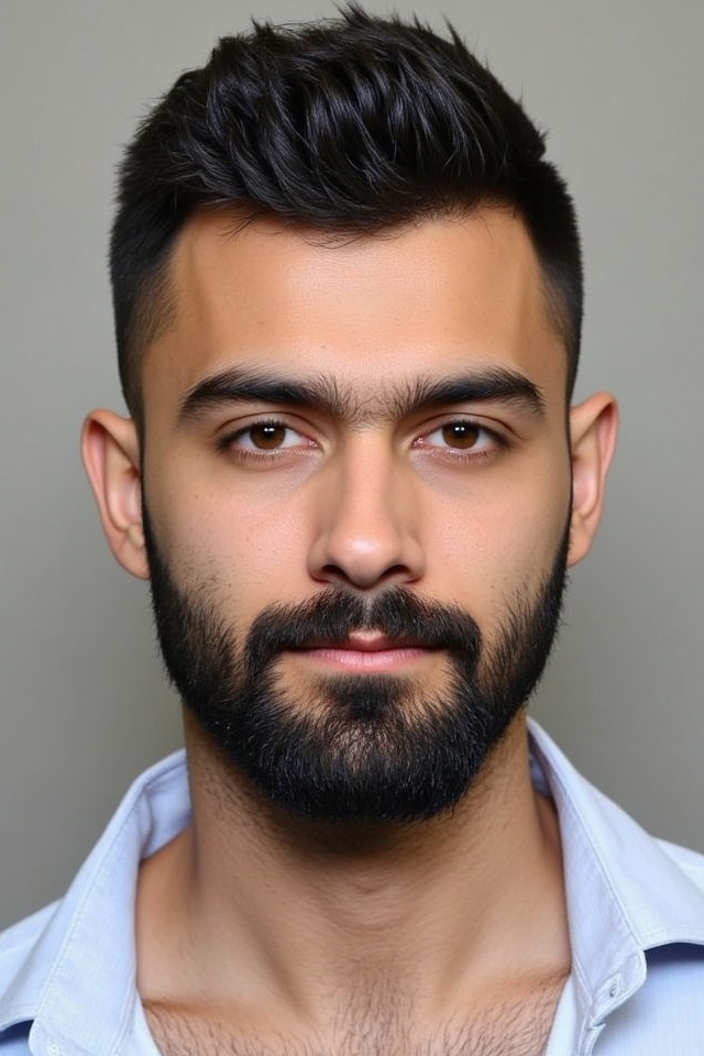 groomed punjabi stubble look