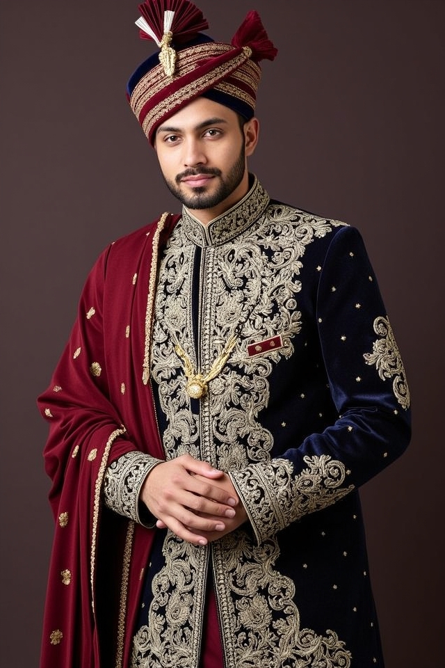 heritage zari sherwani elegance