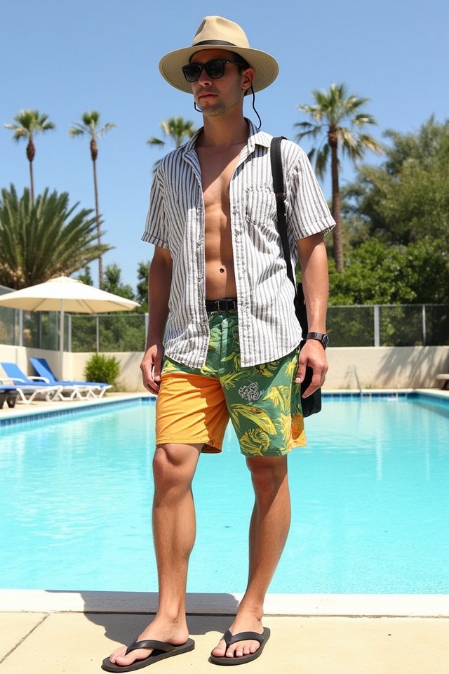 laid back poolside hangout ensemble