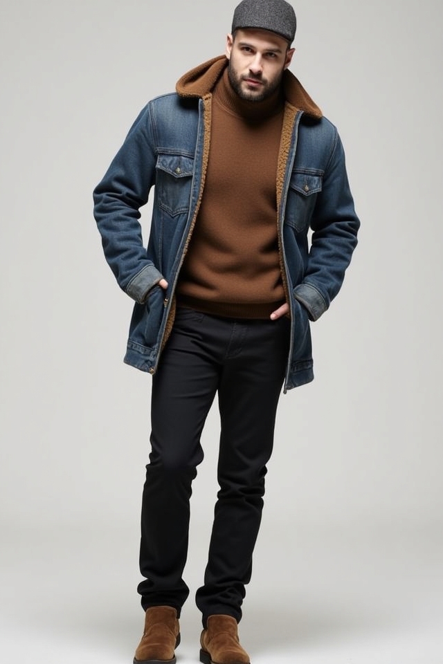 layered fall suede ensemble