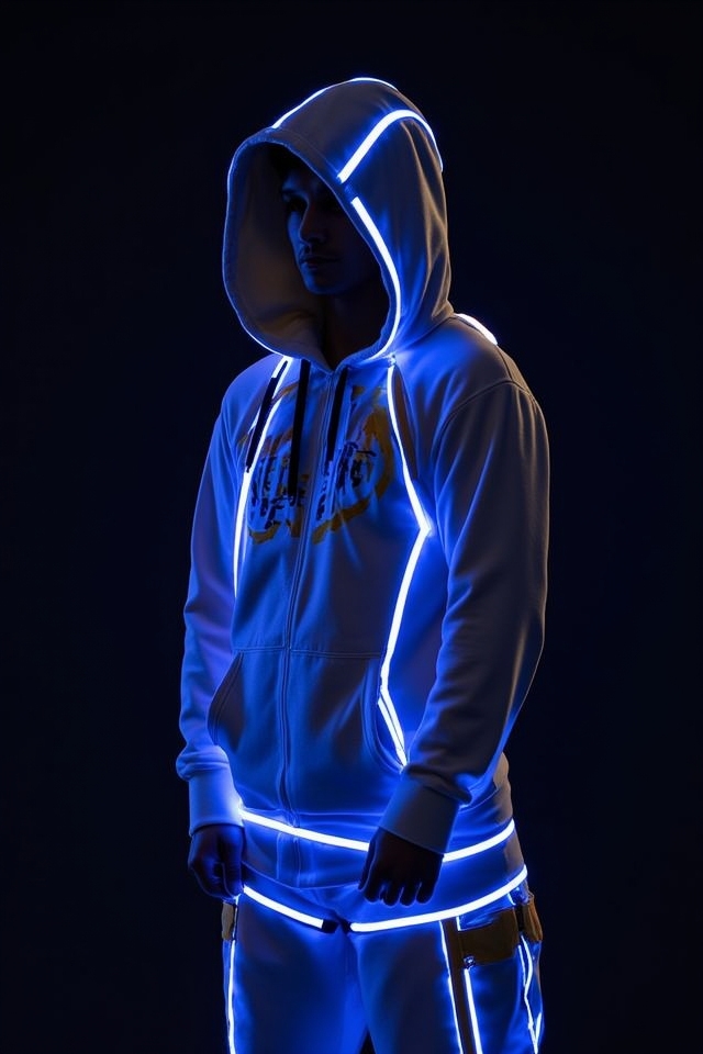 led hoodie reflective joggers