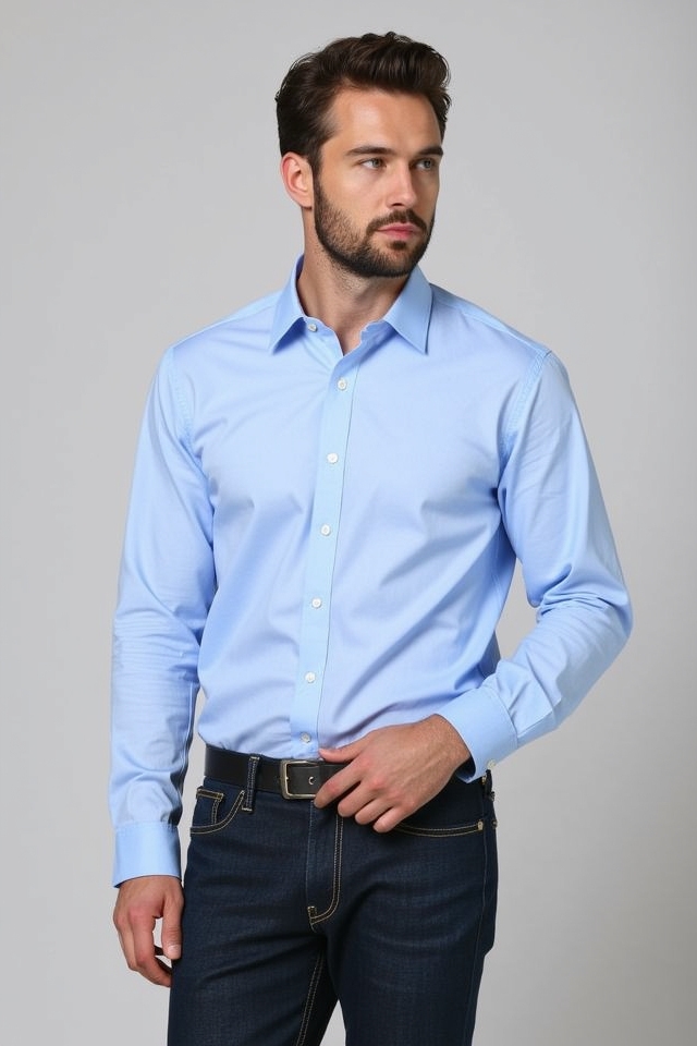 light blue oxford jeans