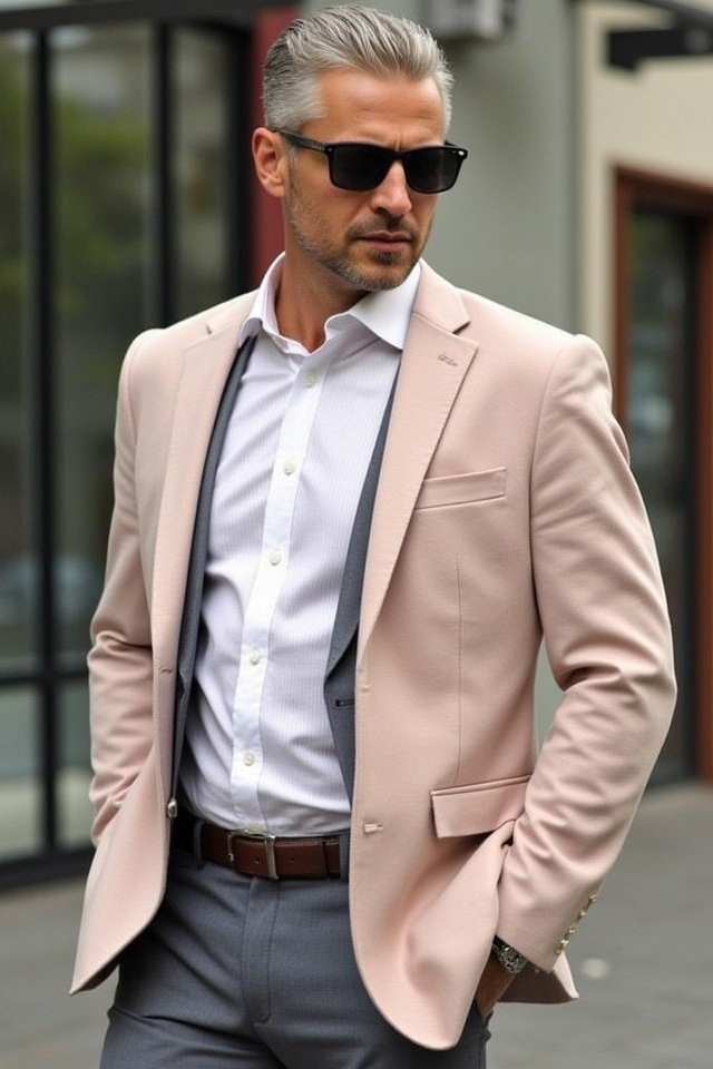 light colored blazer evenings