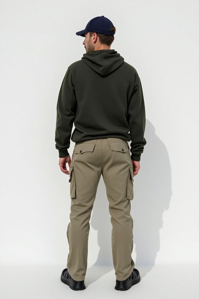 lightweight sweater and trousers