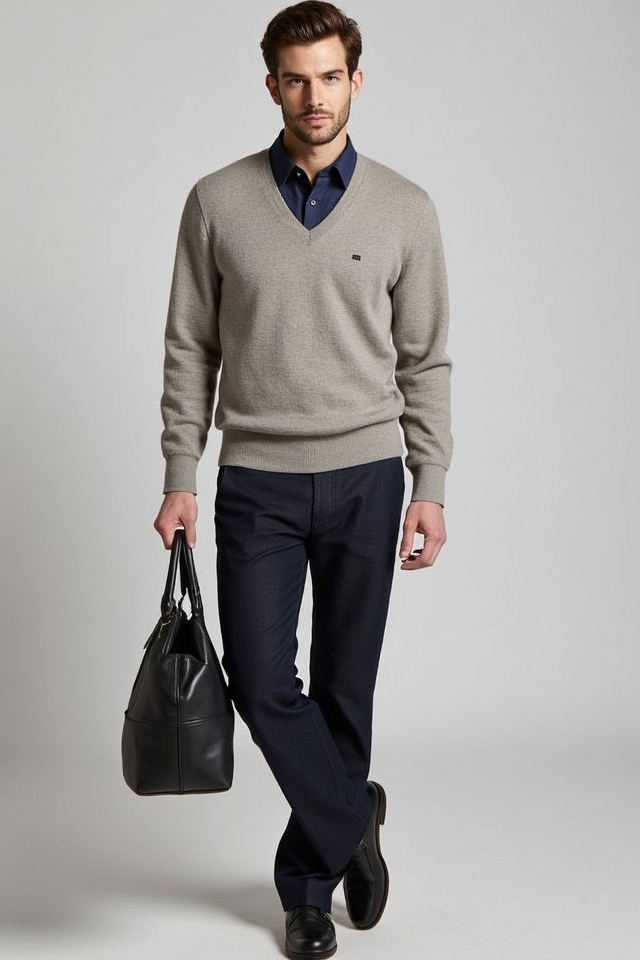 lightweight sweater polo layering