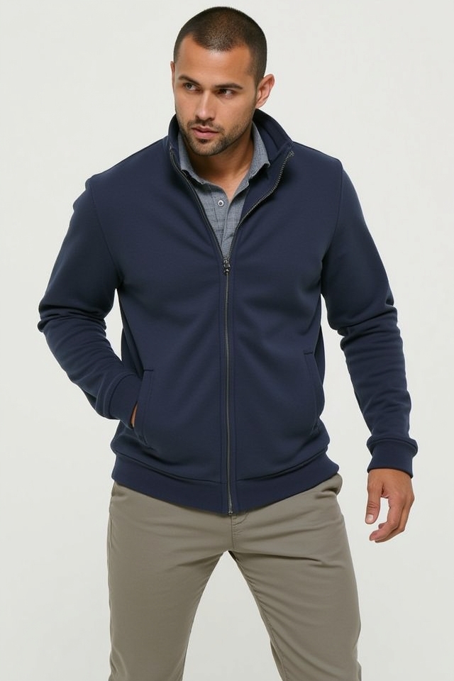 lightweight zip up stretchy chinos