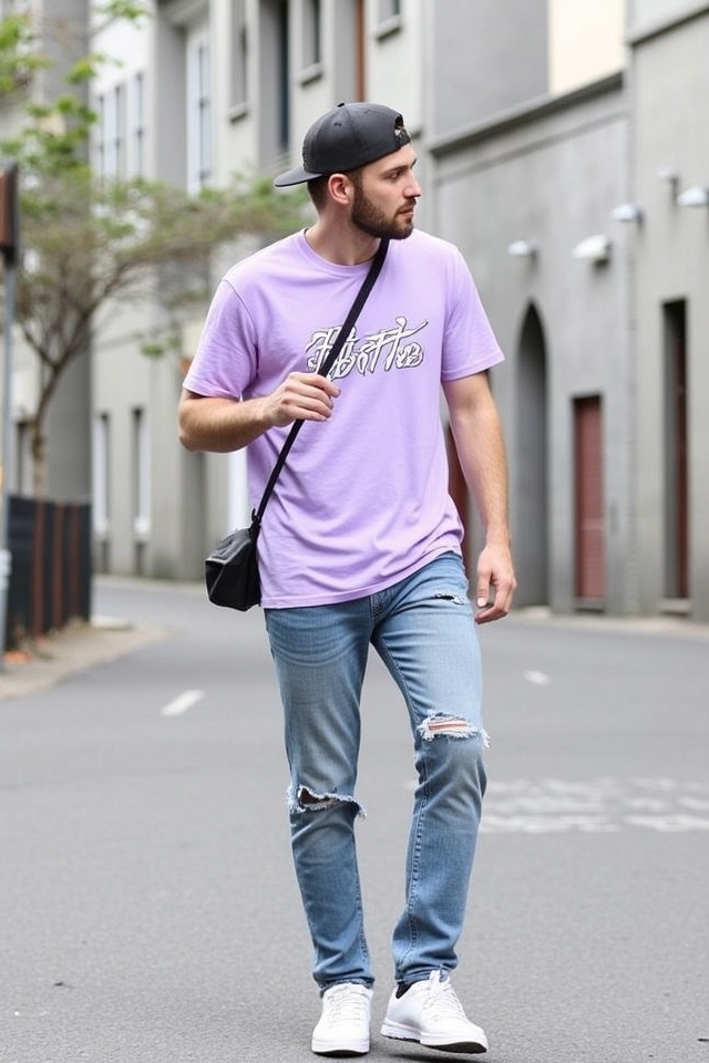 lilac graphic tee weekend