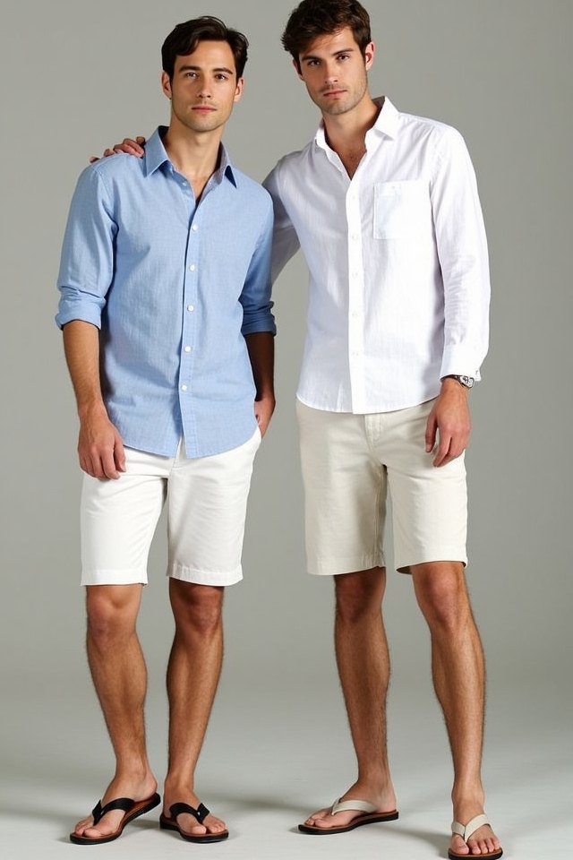 linen button down tailored shorts