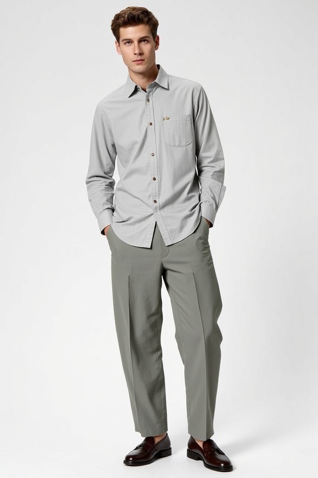 loose pants button up style