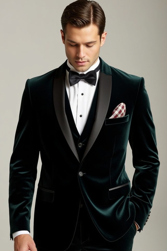 luxurious velvet evening attire