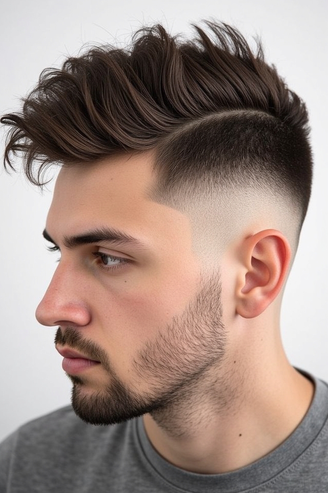 mid taper messy quiff