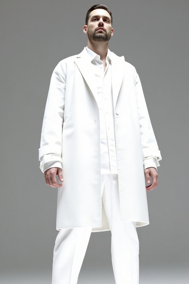 minimalist all white office ensemble