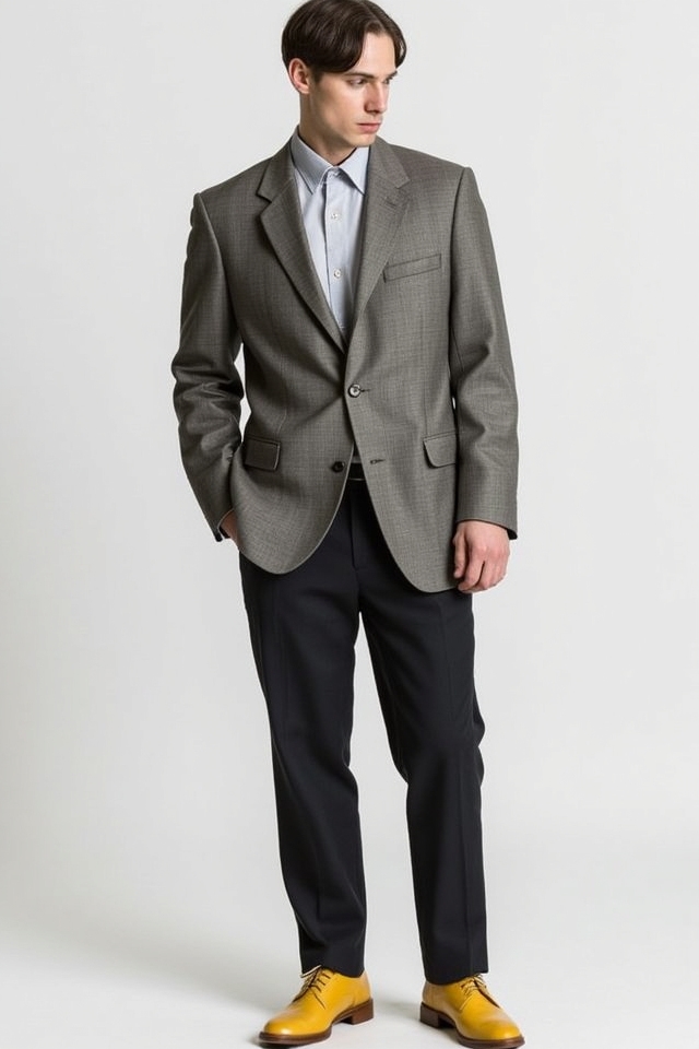 minimalist attire with bold shoes