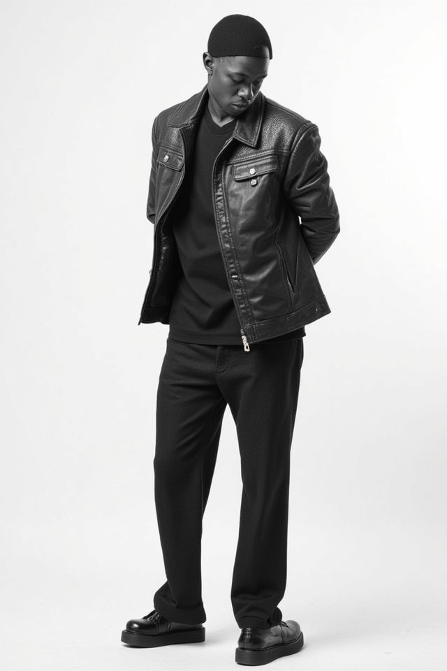 minimalist black and white ensemble