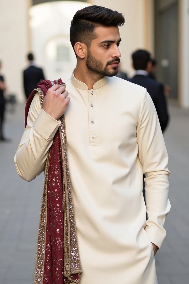 minimalist kurta statement dupatta