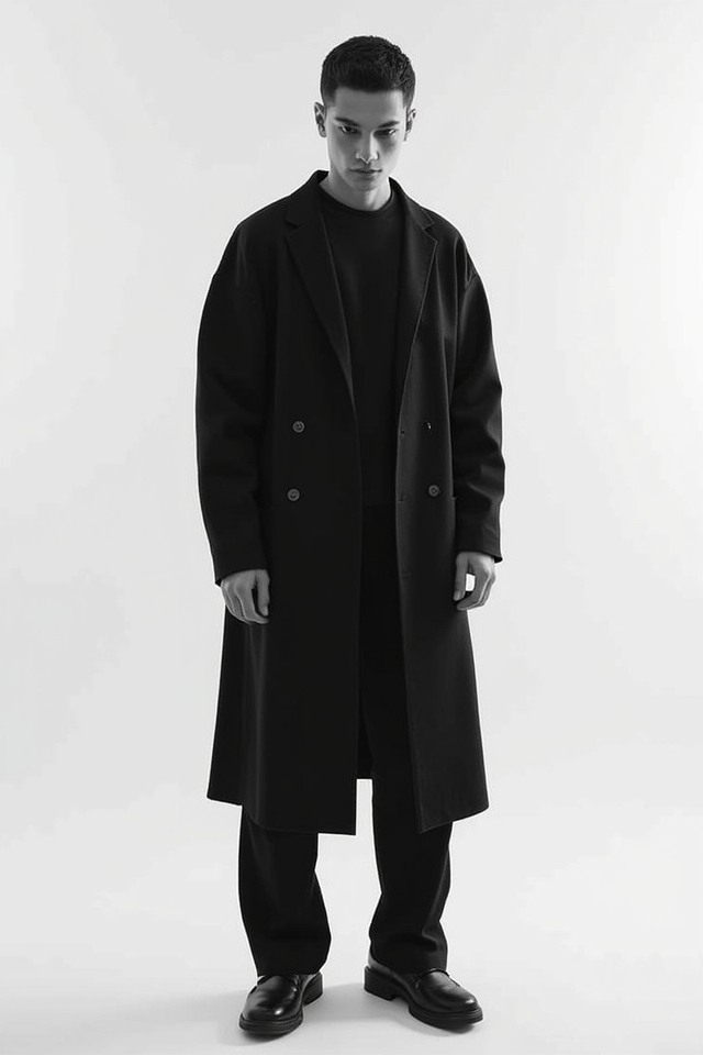 minimalist monochrome airport ensemble