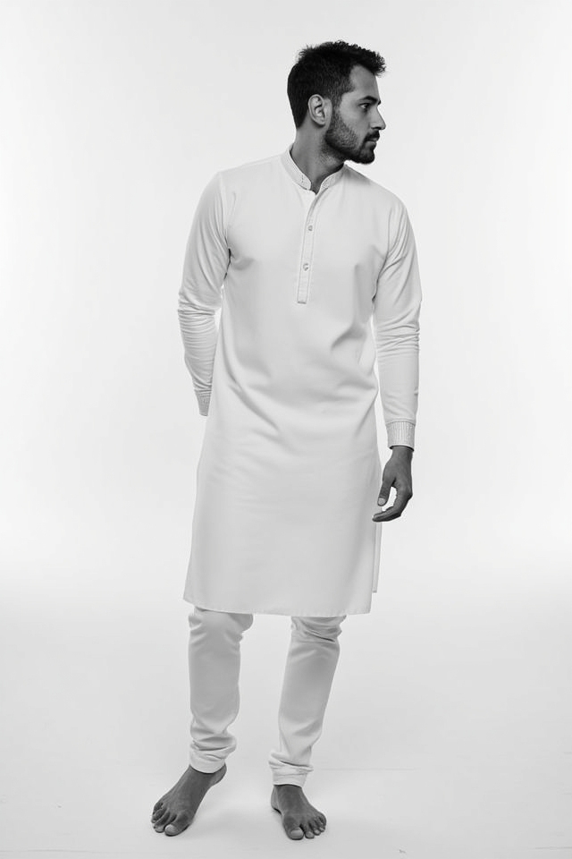 minimalist monochrome kurta set