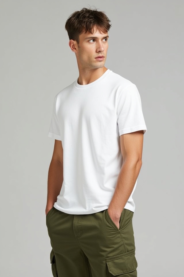 minimalist white olive streetwear