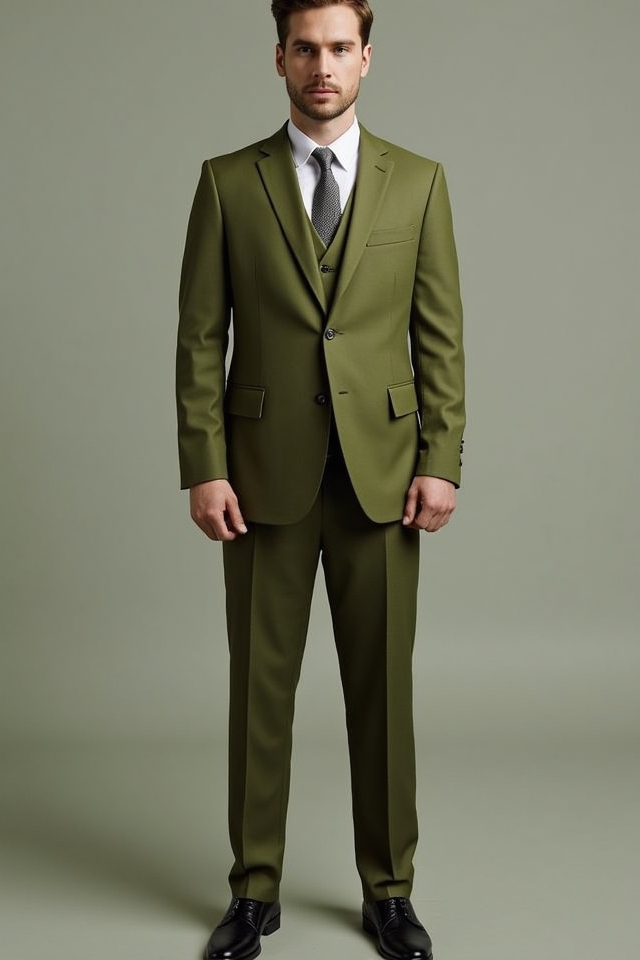 modern edge olive suit