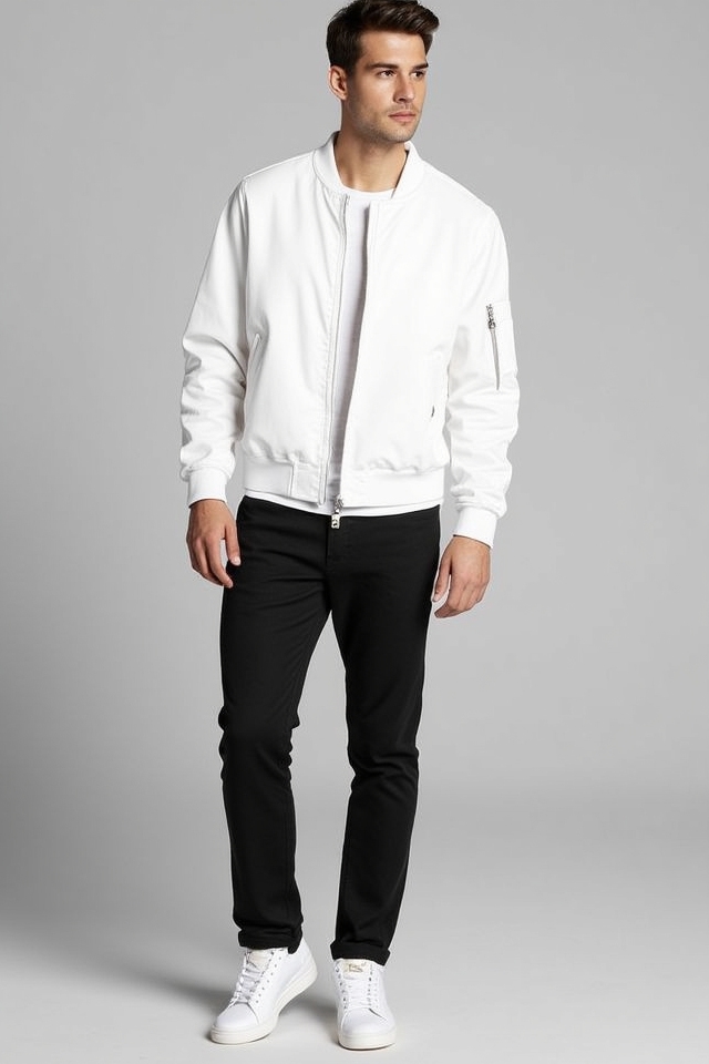 modern edge white bomber