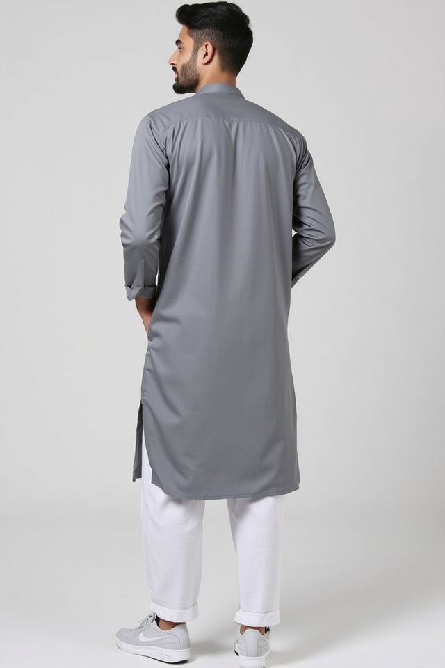 modern grey asymmetrical kurta